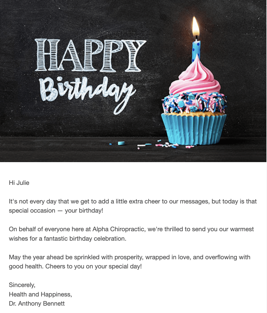 happy birthday email