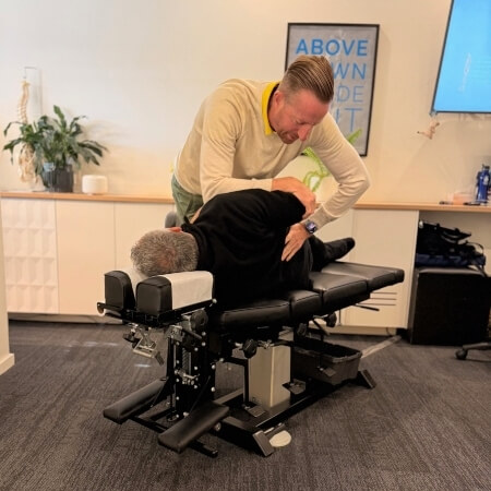 Male patient treated with Chiropractic Care