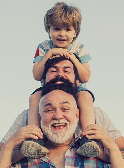 grandfather, father and son
