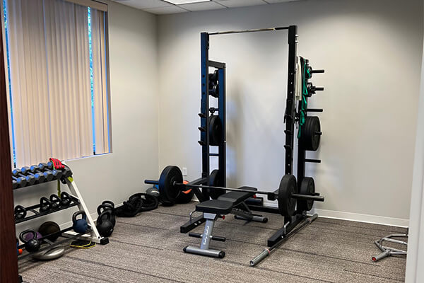 rehub bay room with gym equipment