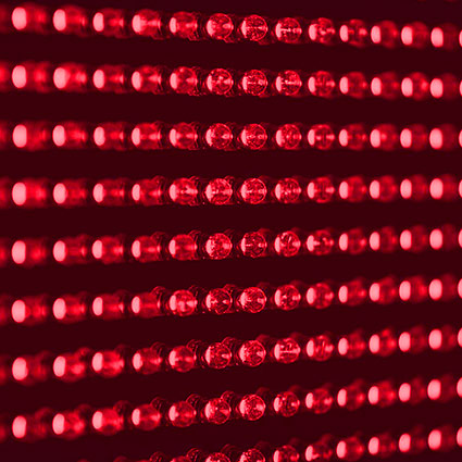 panel of red LEDs