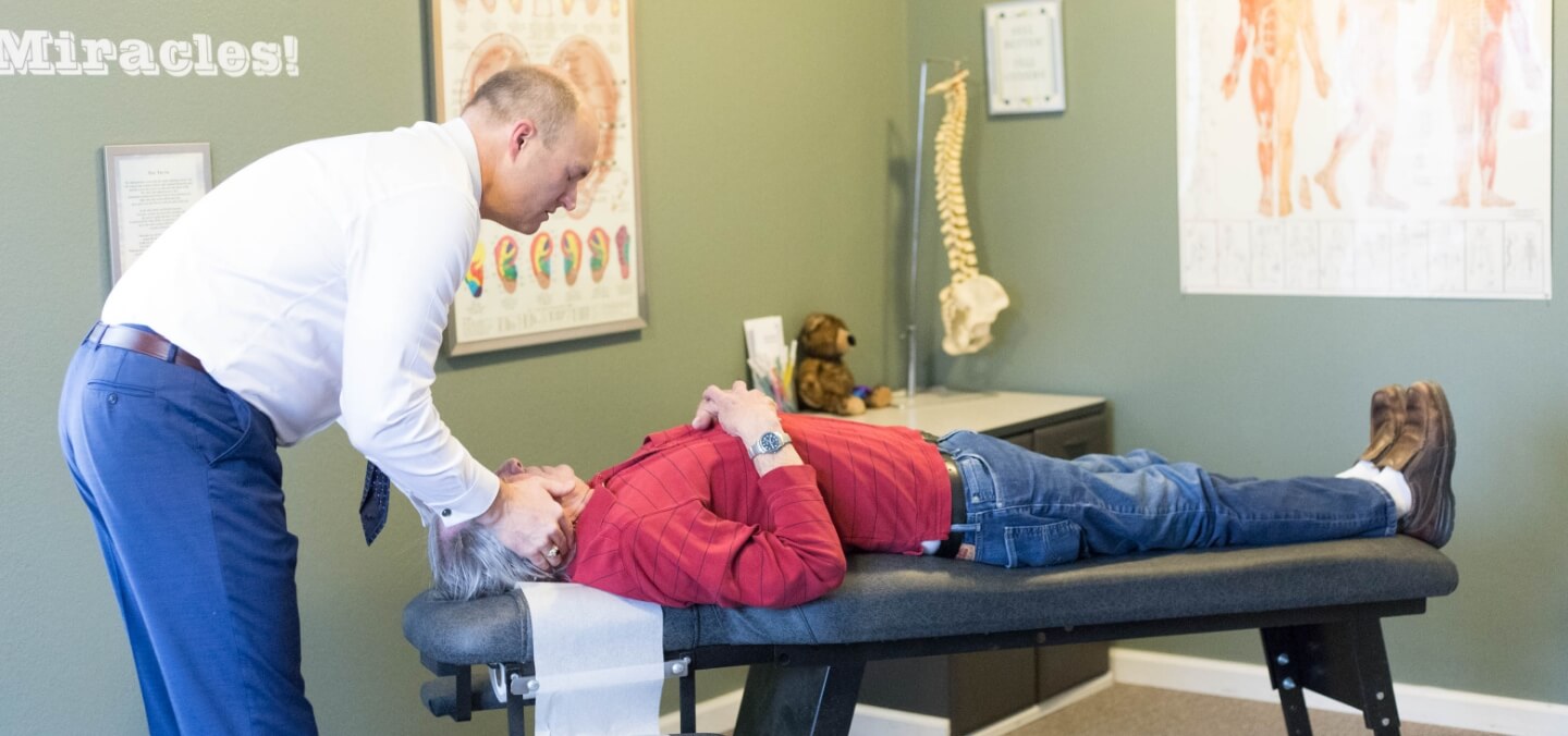 patient having neck adjustment