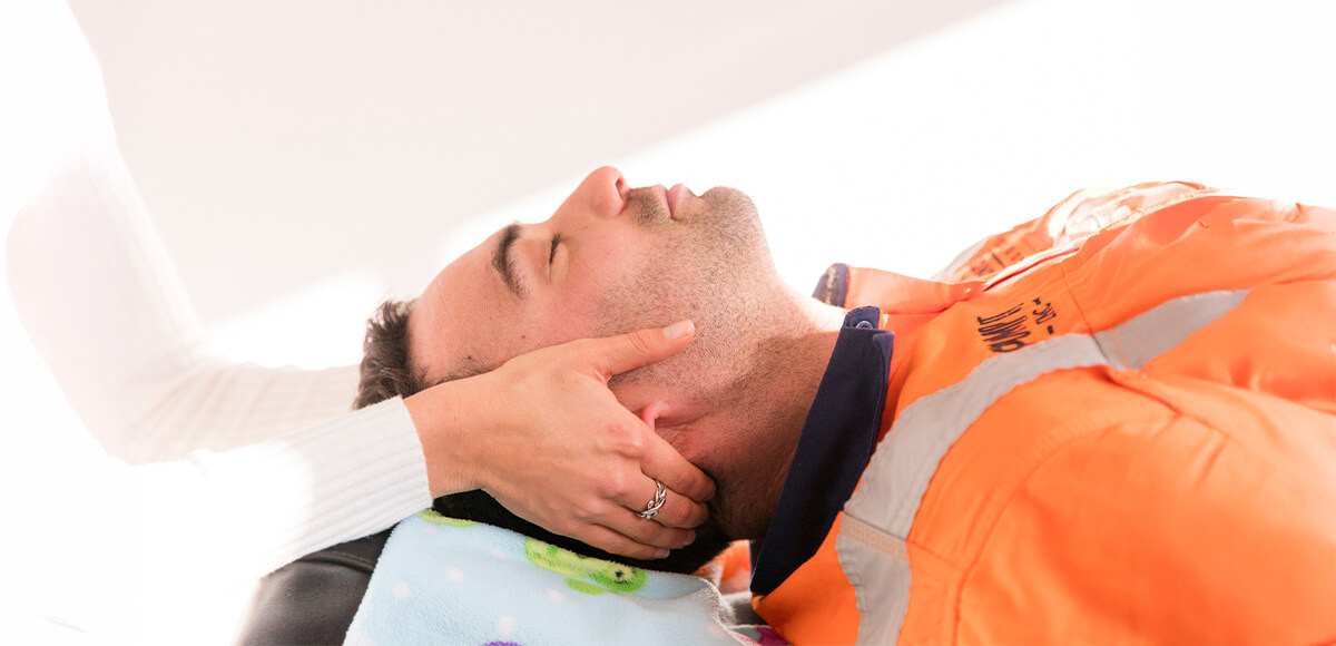 close up neck massage