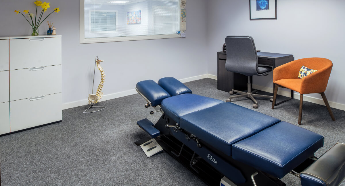 Chiropractic treatment room at Premier Chiropractic