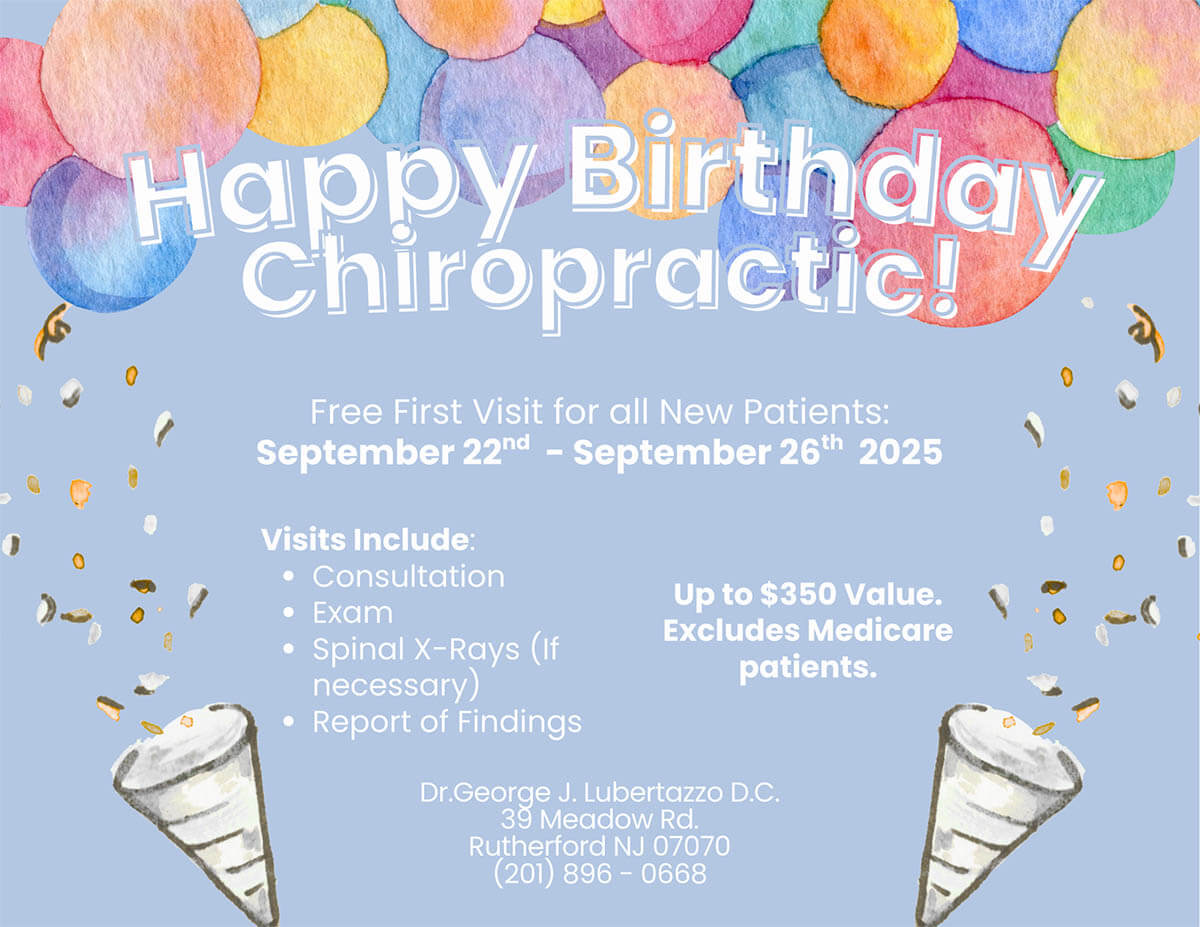 George J. Lubertazzo Family Chiropractic birthday flyer