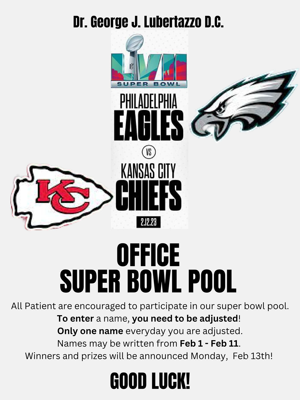 Super Bowl Pool flyer