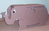 Children love to be adjusted on our elephant table.