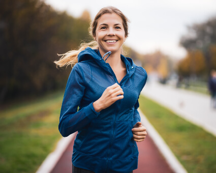 Female athlete running