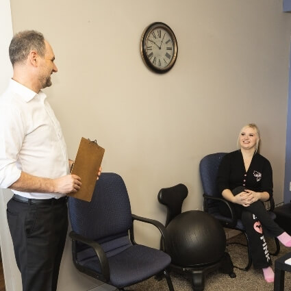 Dr Ryan greeting patient