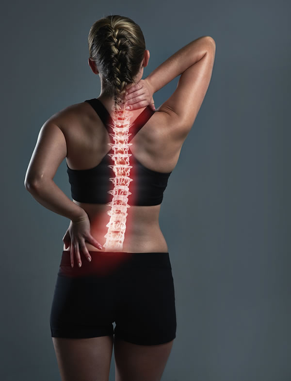 sporty woman's spine
