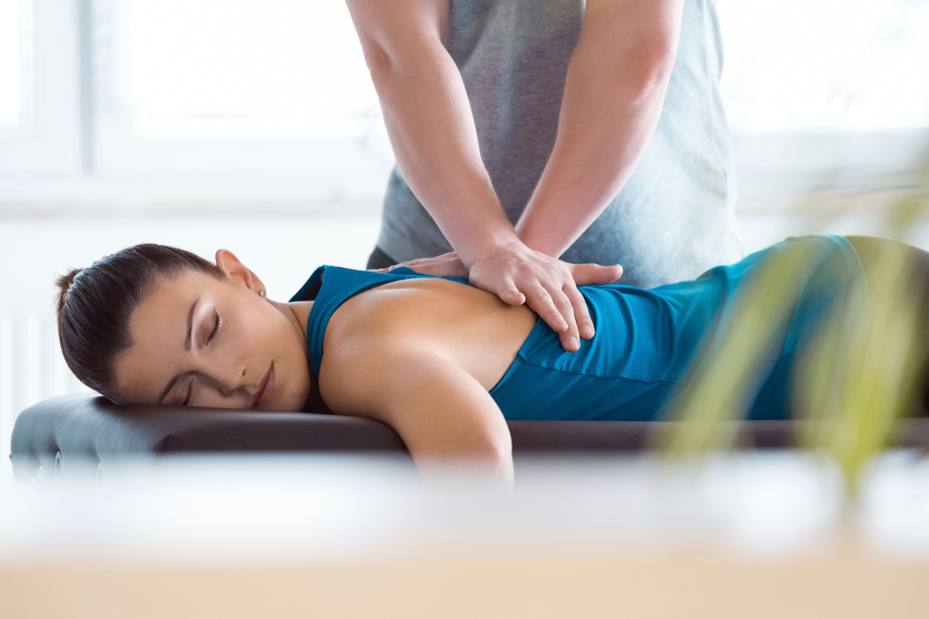 woman getting a chiropractic adjustment