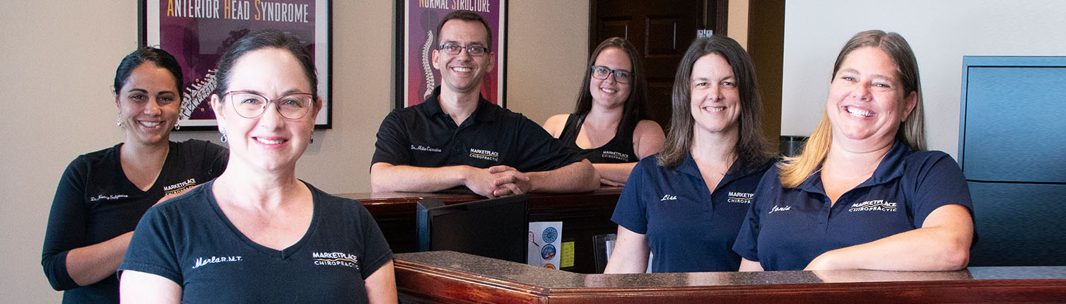 Marketplace Chiropractic team at front desk