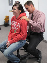 Dr. Mark Wiegand performing an exam.