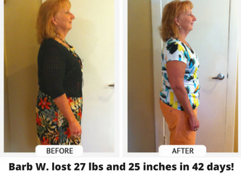 barb weight loss 27-lbs and 25-inches in 42-days