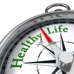 Healthy,Life,Indicated,By,Concept,Compass,On,White,Background