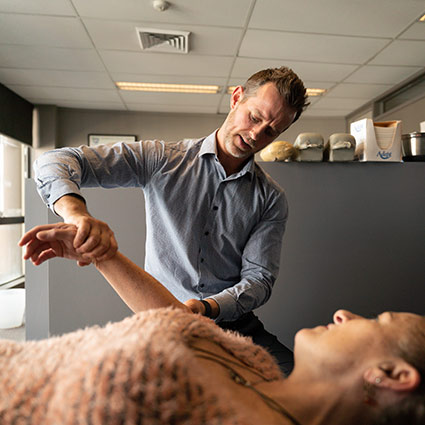 person having wrist adjusted