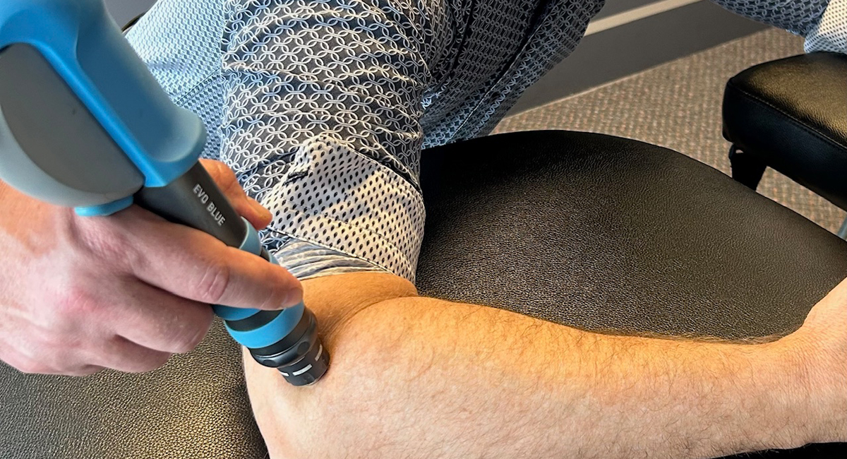 Shockwave therapy on elbow