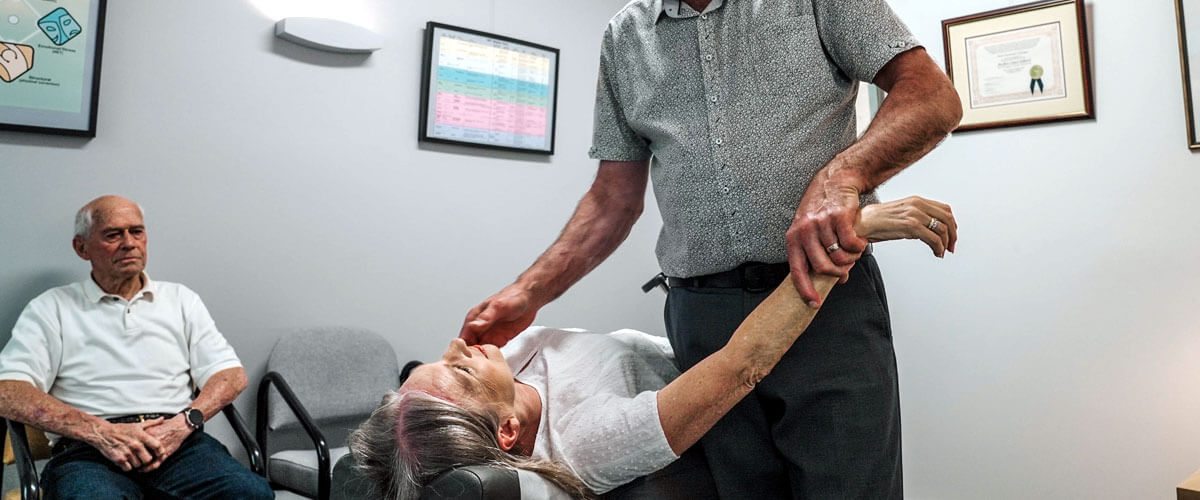 Arm check on patient