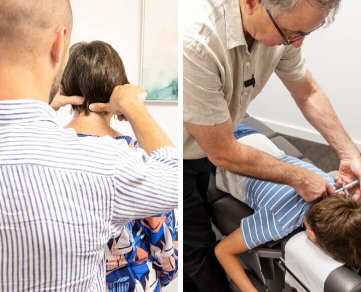 Chiropractor adjusting patient