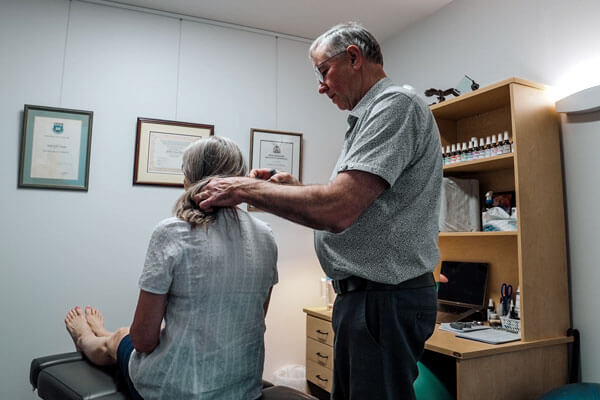 Toowoomba patient treated with a chiropractic neck adjustment