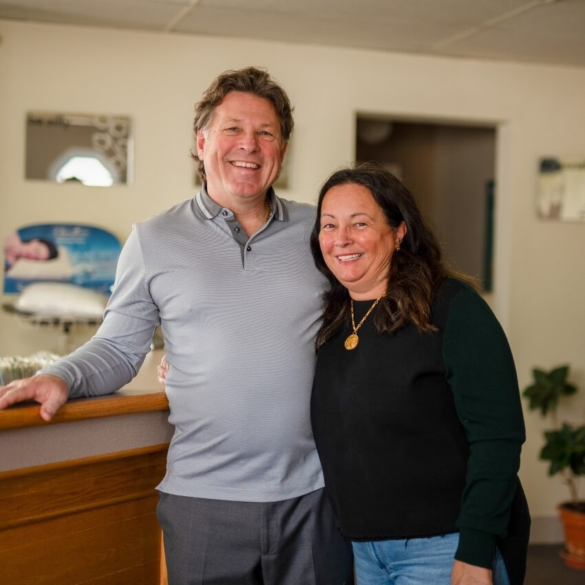 Winnipeg chiropractor Dr Brett and patient smiling