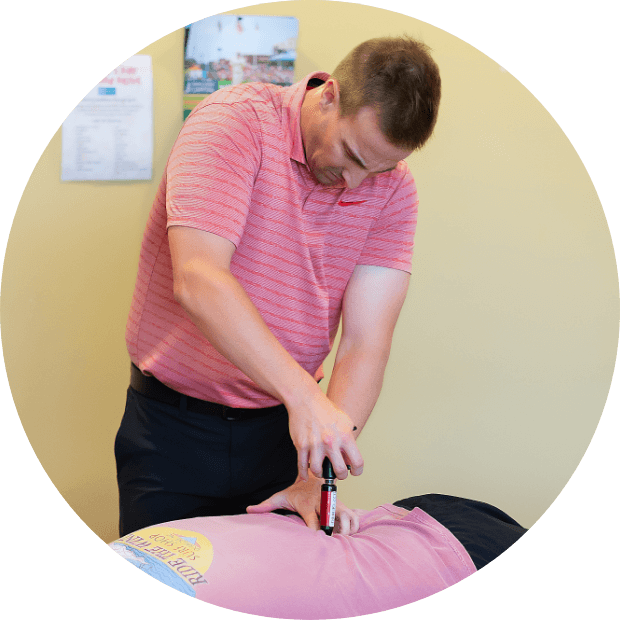 Doctor adjusting patient