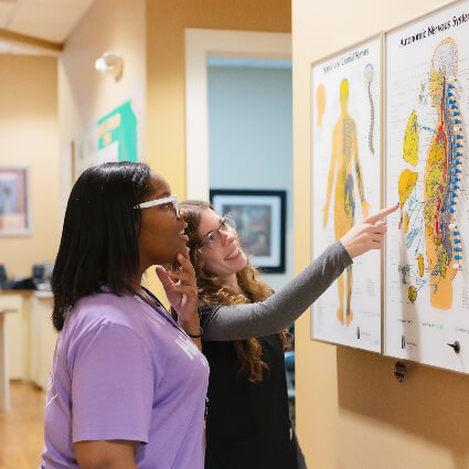 pointing to spine illustration