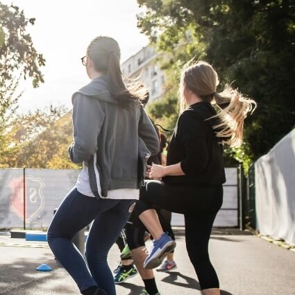 women running outdoors