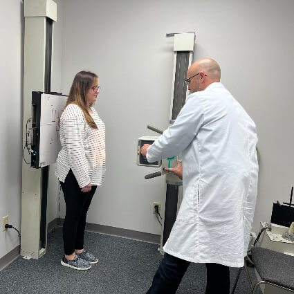 Dr Thad taking patients xrays