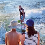 Enjoying a lifetime sport, wake surfing.