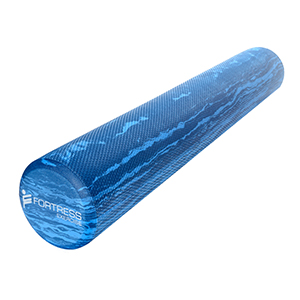 Fortress-Premium-Long-Round-Foam-Roller-Marble-Blue