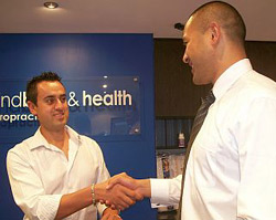 Paul greeting patient