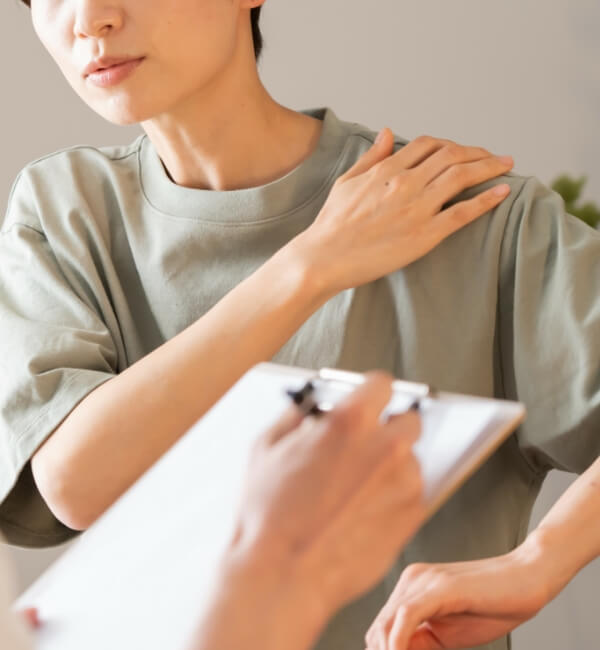 Patient in a chiropractic consultation