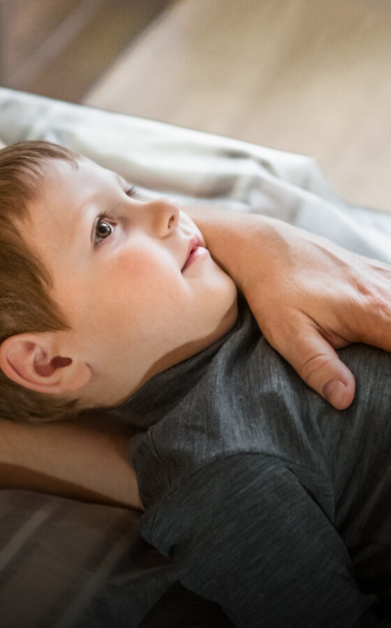 Young boy on a chiropractic table