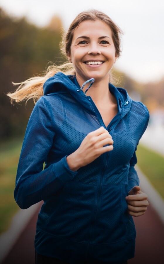Running female athlete