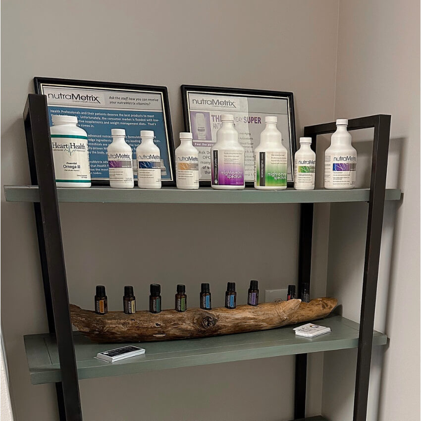 pillows and oil display