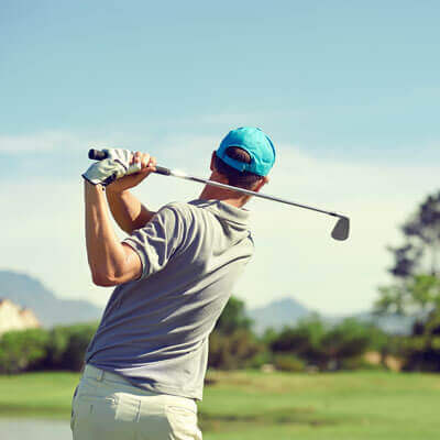 golfer in blue har