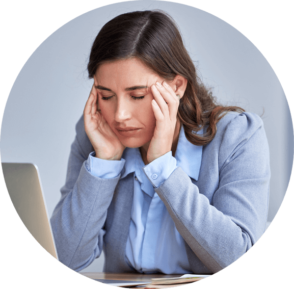 woman with headache