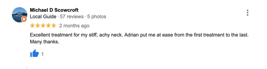 Neck Pain Testimonial