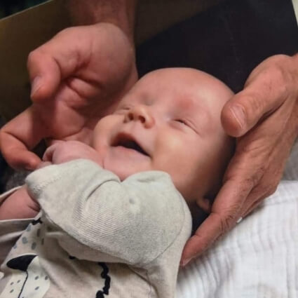 baby being adjusted