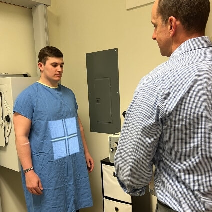 Patient having xrays taken