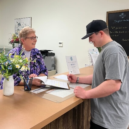patient at our front desk