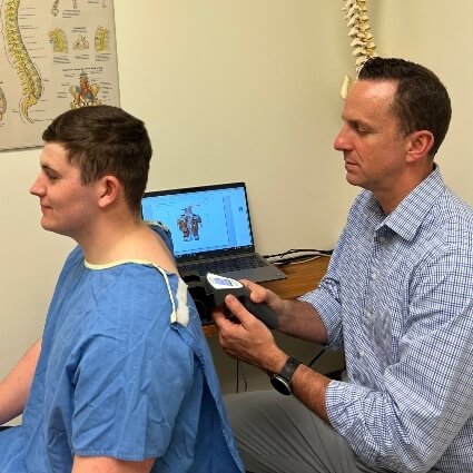 patient during back scan