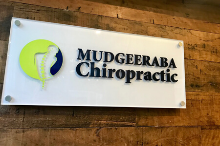 Mudgeeraba Chiropractic sign in waiting room