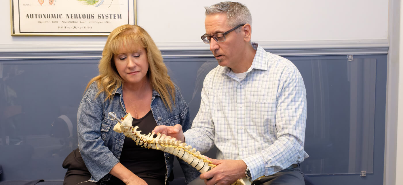 Easton patient in a chiropractic consultation