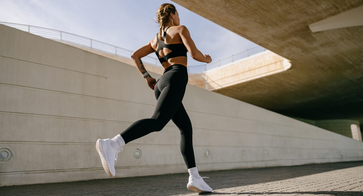 Female athlete running