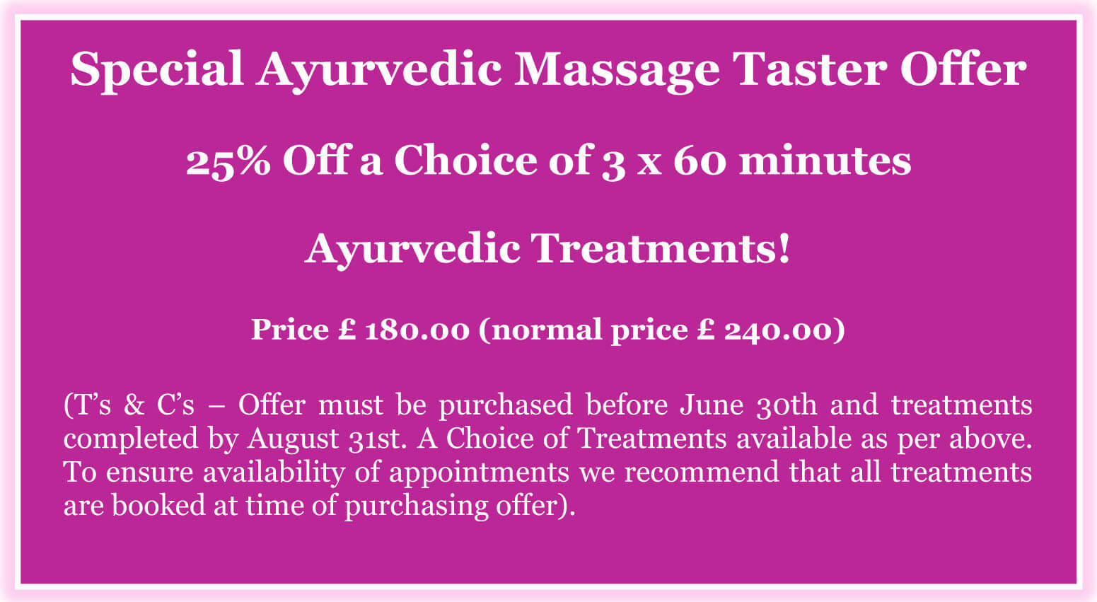 Ayurvedic Taster Offer