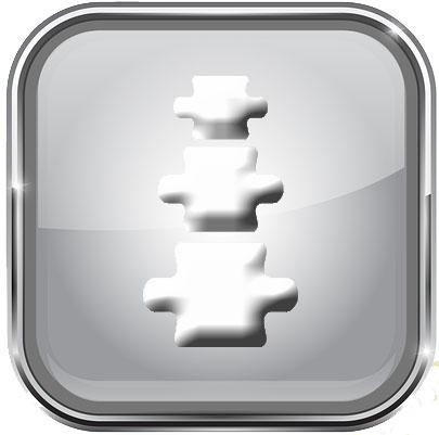 White Buttons With Chrome Frame. Round And Square Glass Shiny 3d