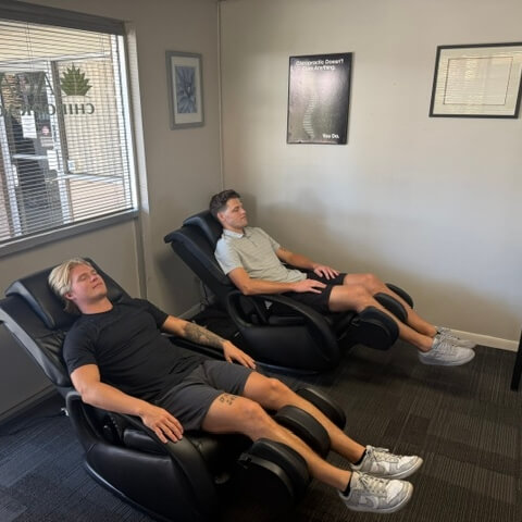 Patients in chiropractic treatment room