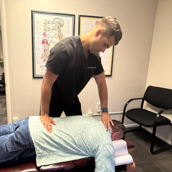 Male patient treated with Chiropractic Care
